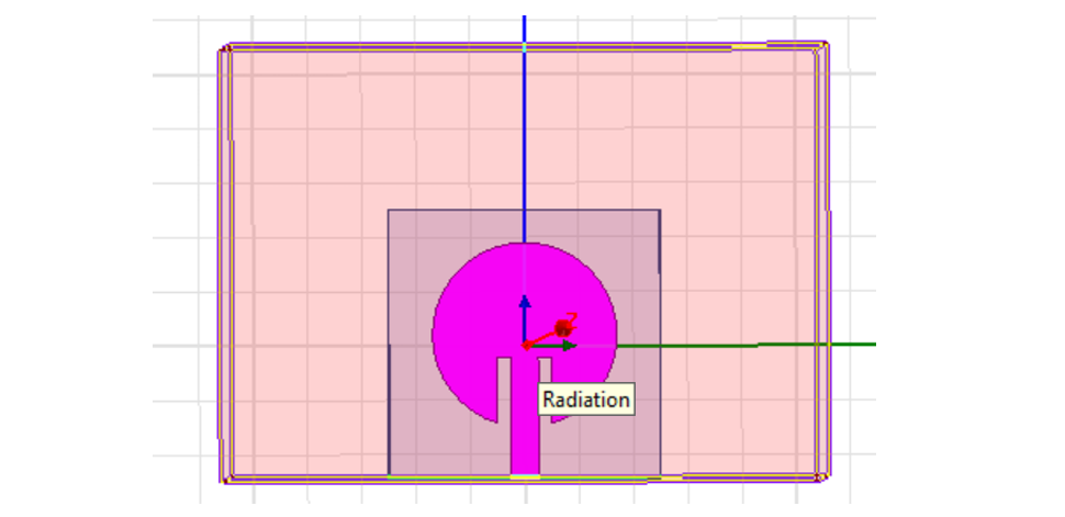 Circular patch antenna design in HFSS with radiation box